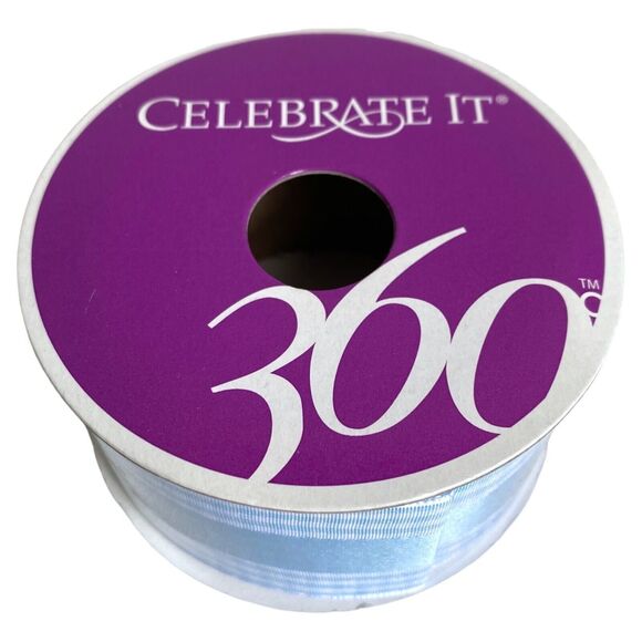 Lot of 3 Celebrate It Satin Ribbon 1.5" Wide Blue Baby Checkered 13 Yards Total - Picture 2 of 4